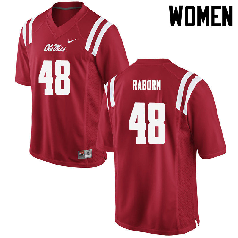 Jack Raborn Ole Miss Rebels NCAA Women's Red #48 Stitched Limited College Football Jersey YBW3158SU